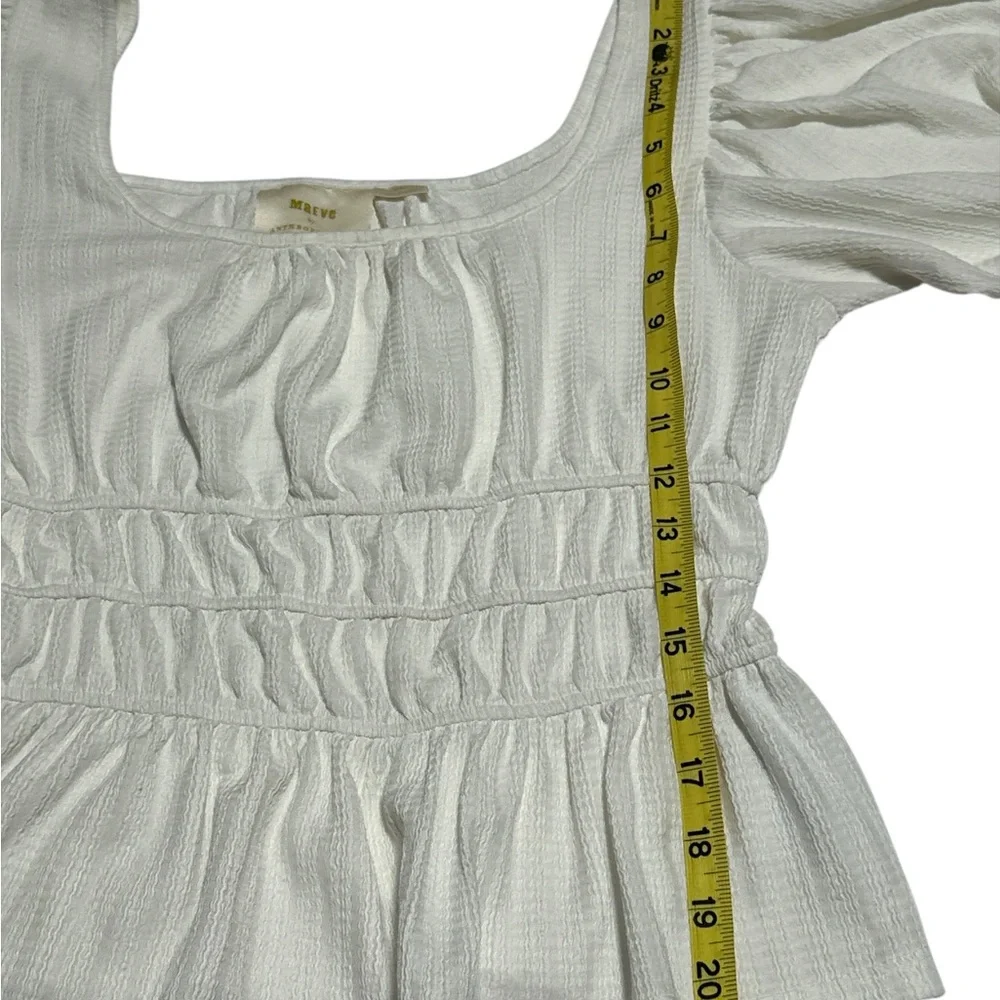 Anthropologie Maeve White‎ Puff Sleeve Blouse